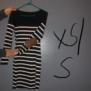 Striped dress w/elbow pads!
